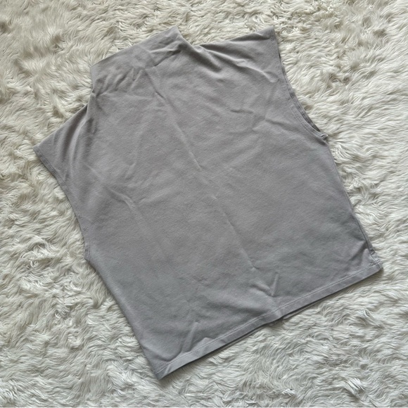 Madewell Top Funnelneck Cropped Muscle Tee Modal Blend Light Gray XL - Picture 2 of 10